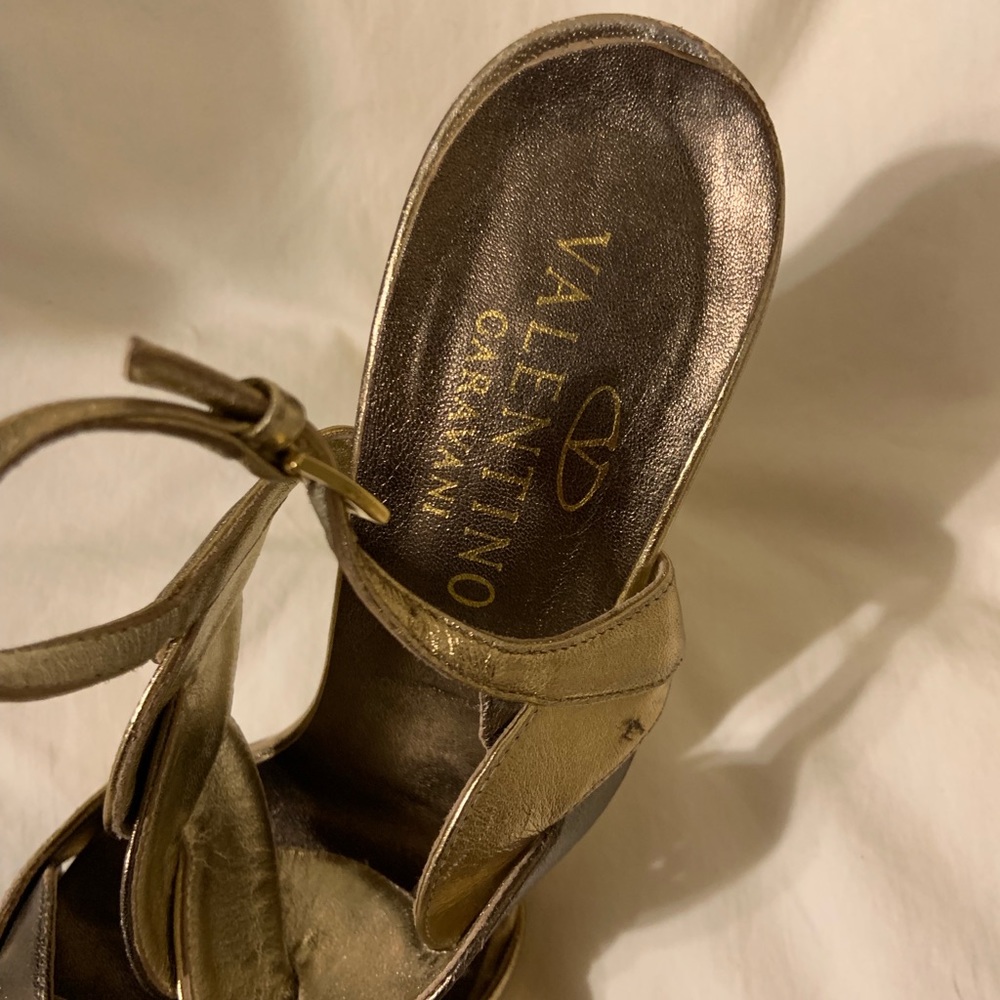 Valentino Gold Heels! Worn but still gorgeous!